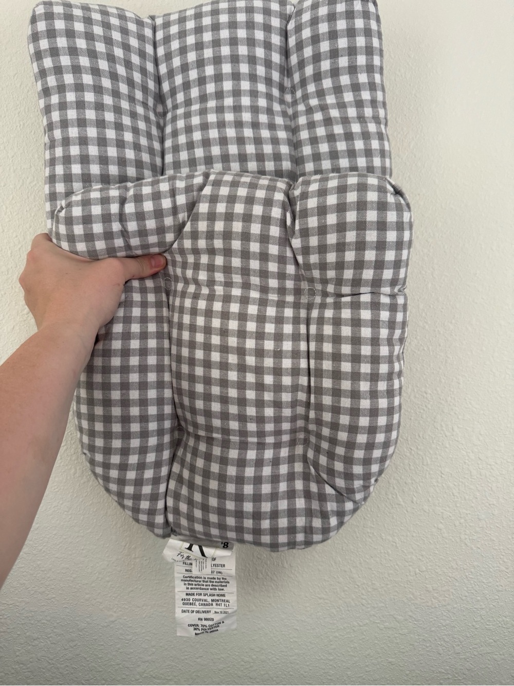 Gray Gingham Cushions 2 pack